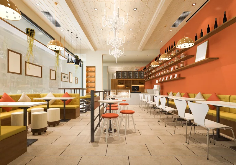 3d Rendering Loft Luxury Hotel Reception Cafe Lounge Restaurant