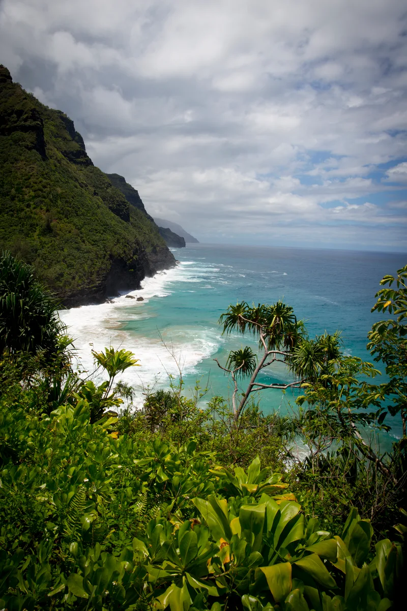 Aerial View Na Pali Coast Kauai Hawaii