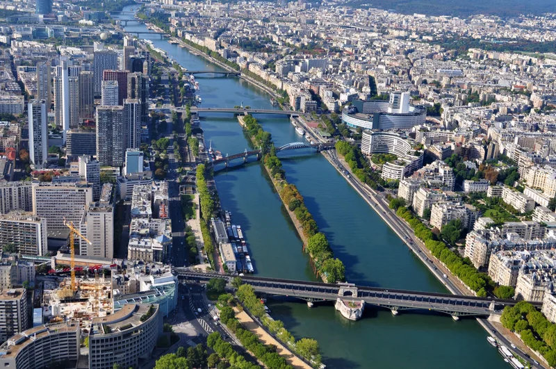 Aerial View Paris With Skyscrapers
