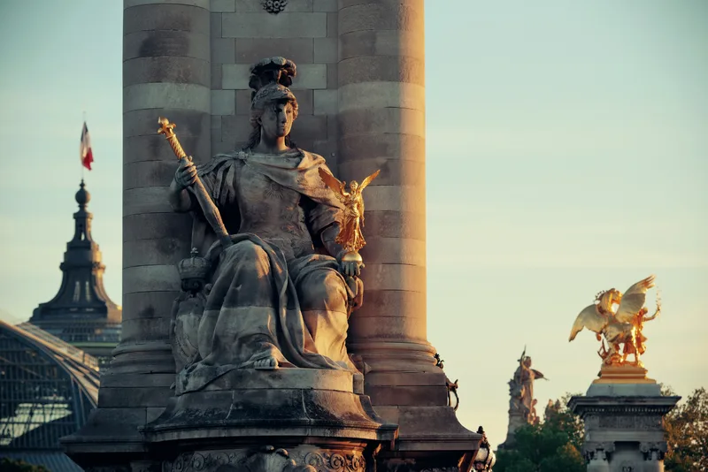 Alexandre Iii Bridge With Sculpture Paris France