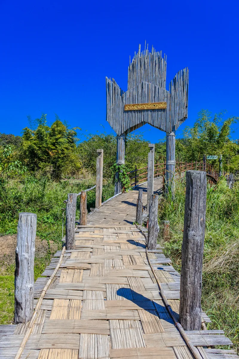 Bamboo Bridge Sutongpe Bridge Longest Wooden Bridge Mae Hong Son Thailand