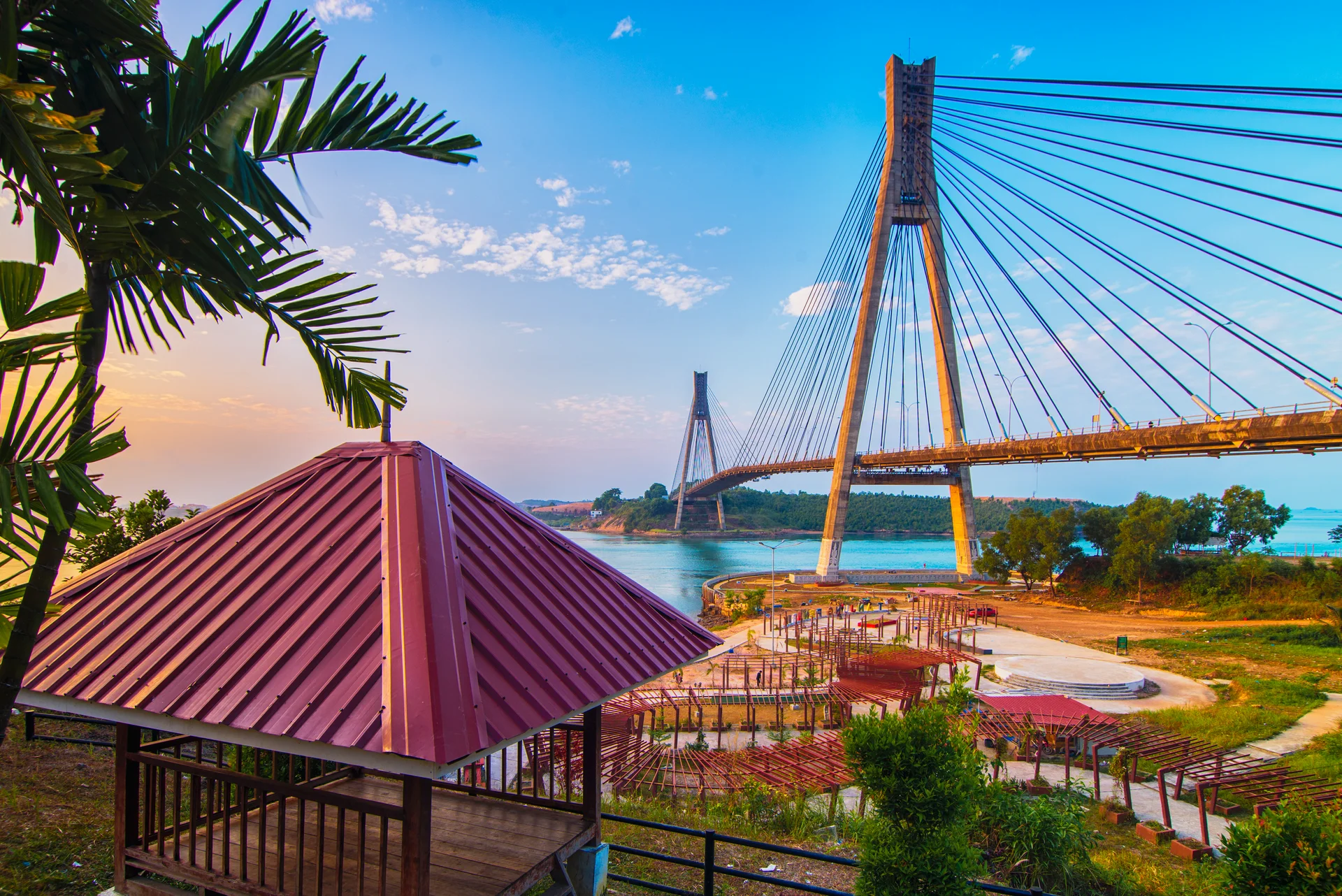 Barelang Bridge Sunrise Batam Island. Nature wallpaper. 6016×4016px. Free download for personal use.
