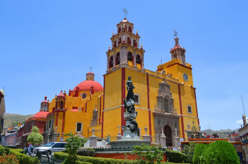 Basilica Our Lady Guanajuato Beautiful Yellow Church City Guanajuato Mexico