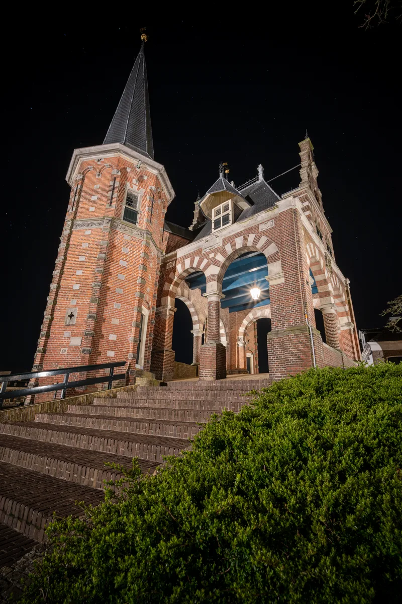 Beautiful Brick Building Waterpoort Gate Harbor Sneek Friesland Netherlands