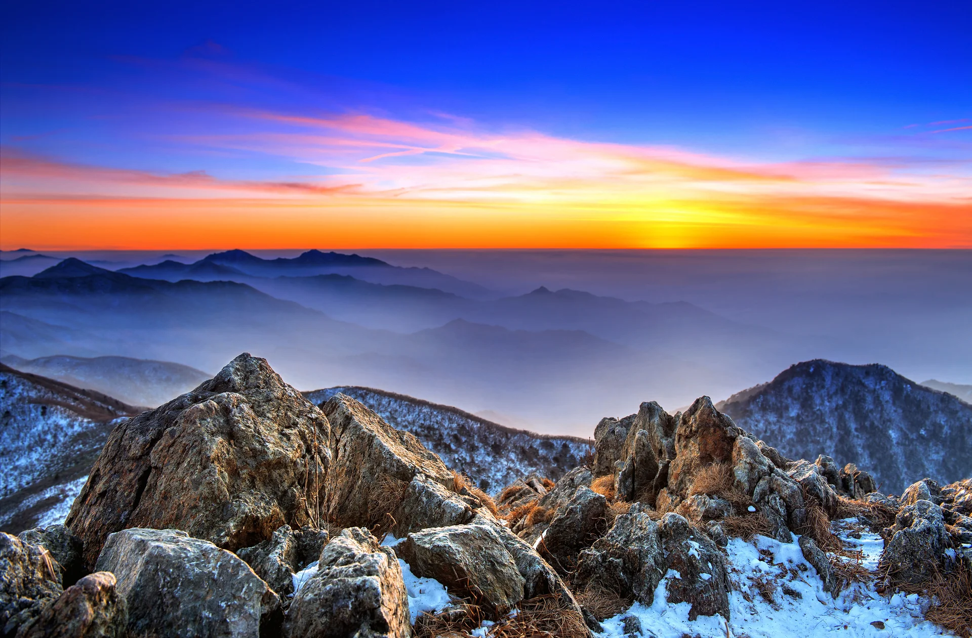 Beautiful Landscape Sunset Deogyusan National Park Winter South Korea. Nature wallpaper. 4928×3237px. Free download for pe…