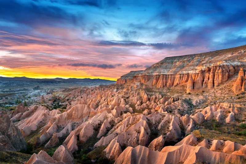 Beautiful Mountains Red Valley Sunset Goreme Cappadocia Turkey