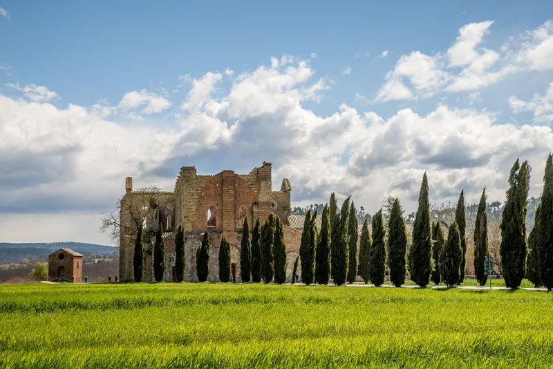 Beautiful Shot Abbazia Di San Galgano Distance Italy