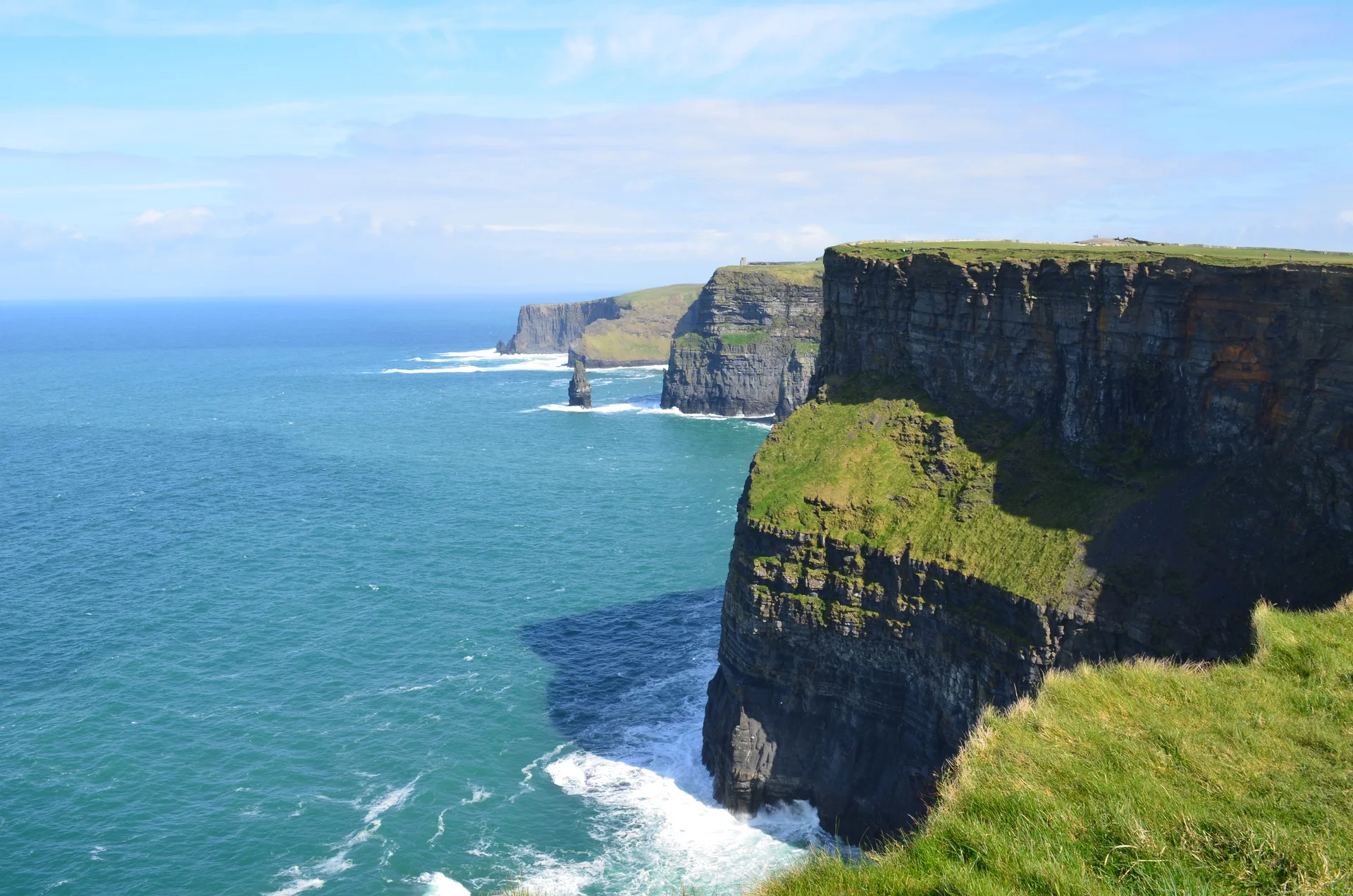Beautiful View Cliffs Moher Galway Bay Located Ireland. Aerial wallpaper. 4928×3264px. Free download for personal use.