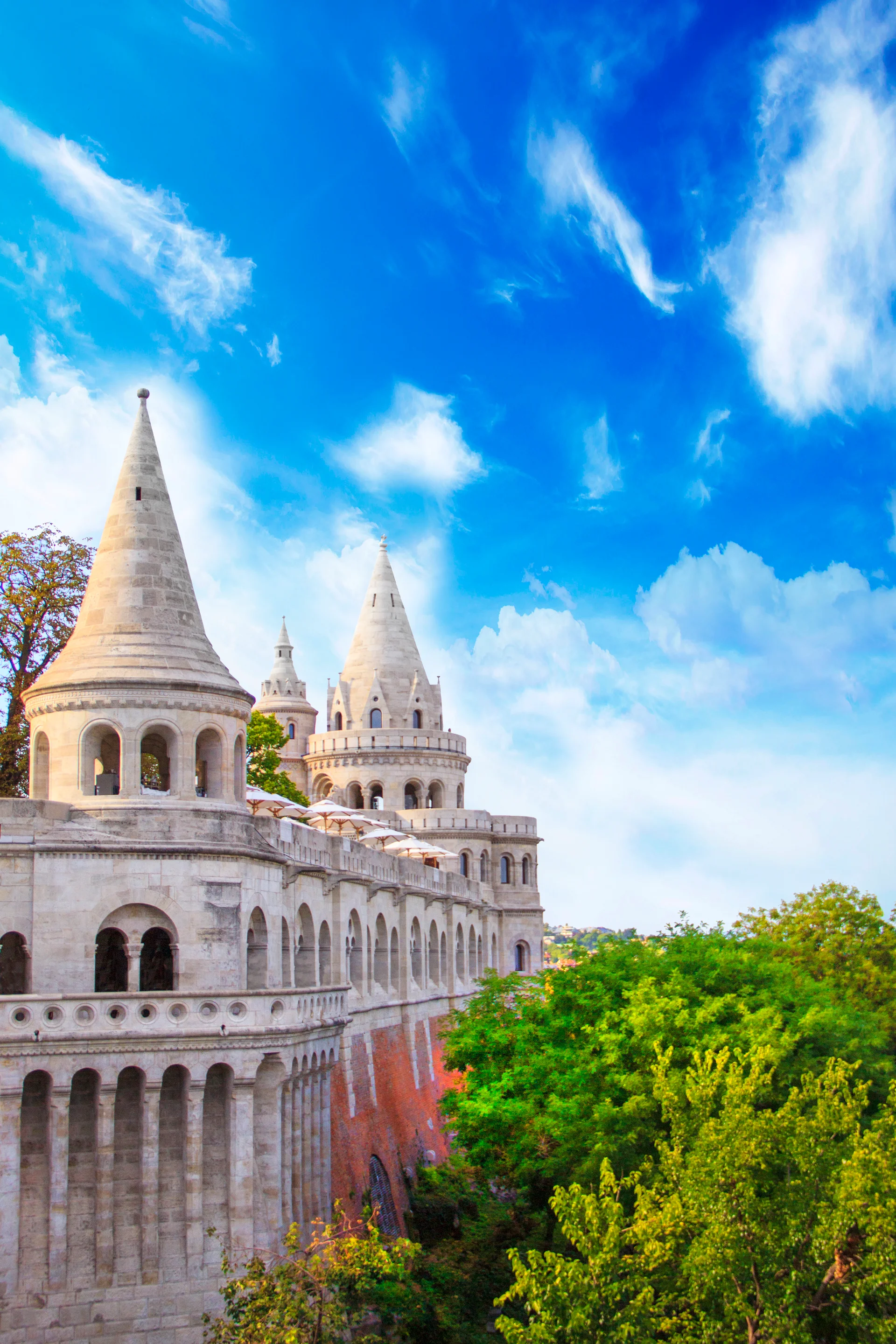 Beautiful View Towers Fishermen S Bastion Budapest Hungary. Aerial wallpaper. 3456×5184px. Free download for personal use.