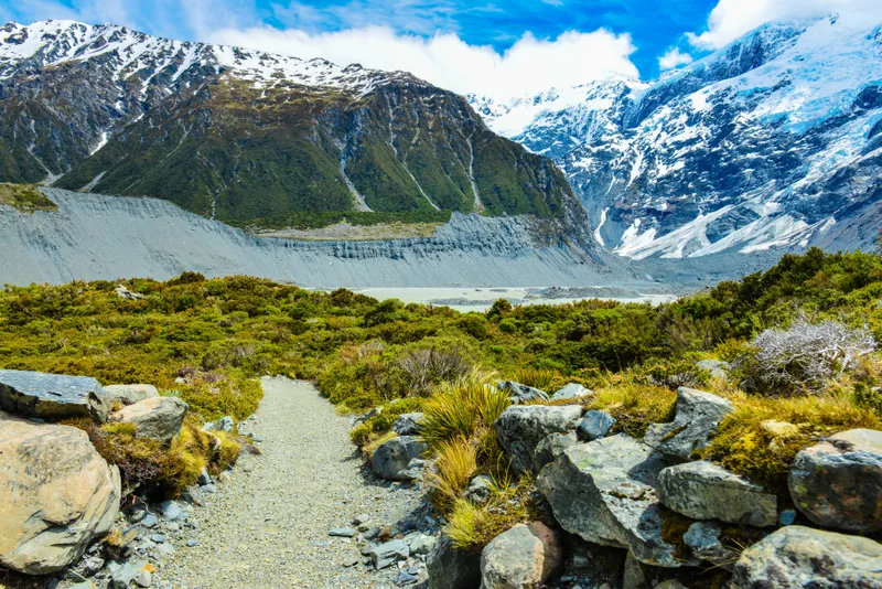 Beautiful View Walk Glacier Mount Cook National Park South Island New Zealand