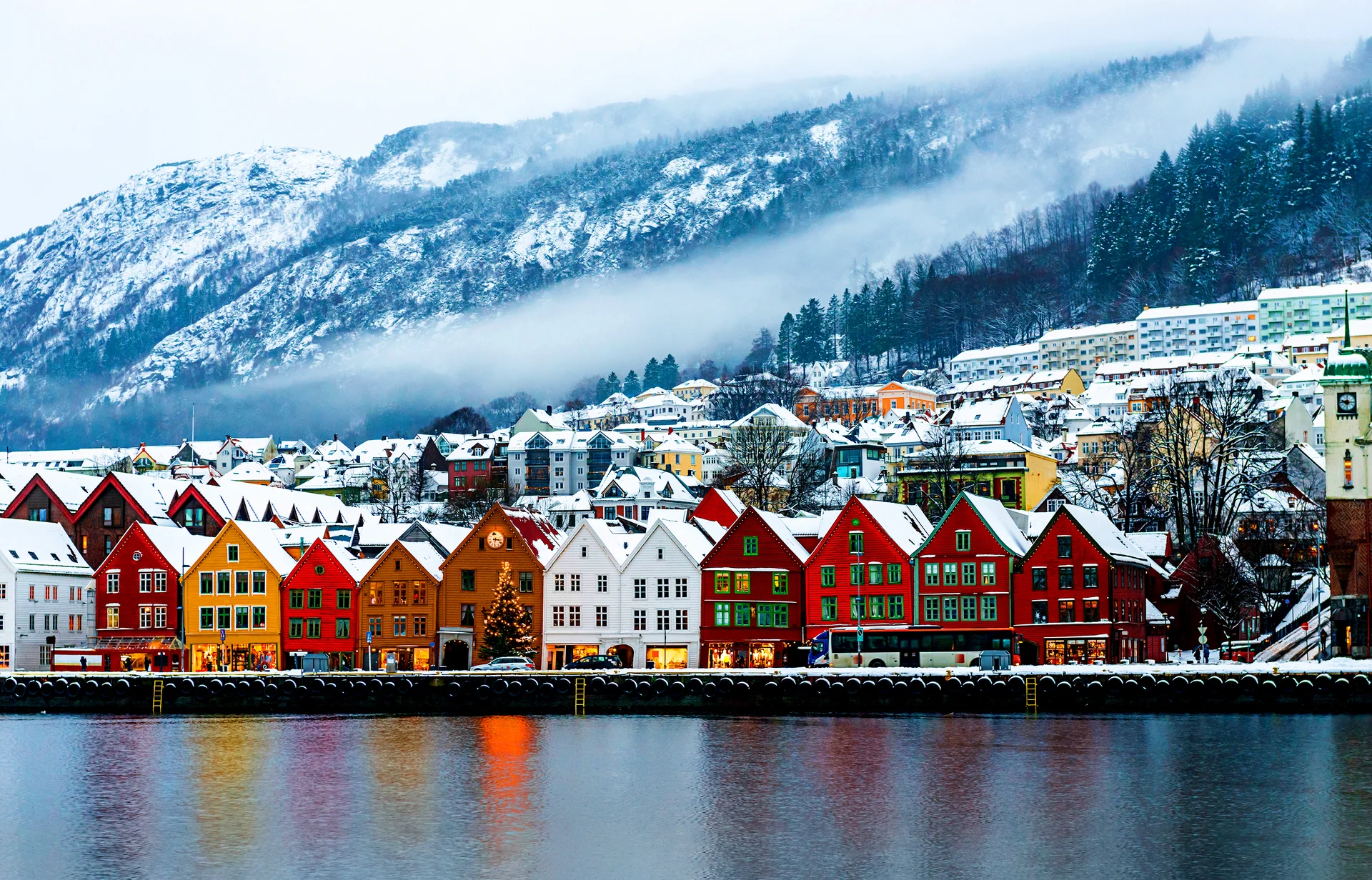 Bergen Norway View Historical Buildings Bryggen Hanseatic Wharf Bergen Norway. Aerial wallpaper. 3117×2000px. Free downloa…