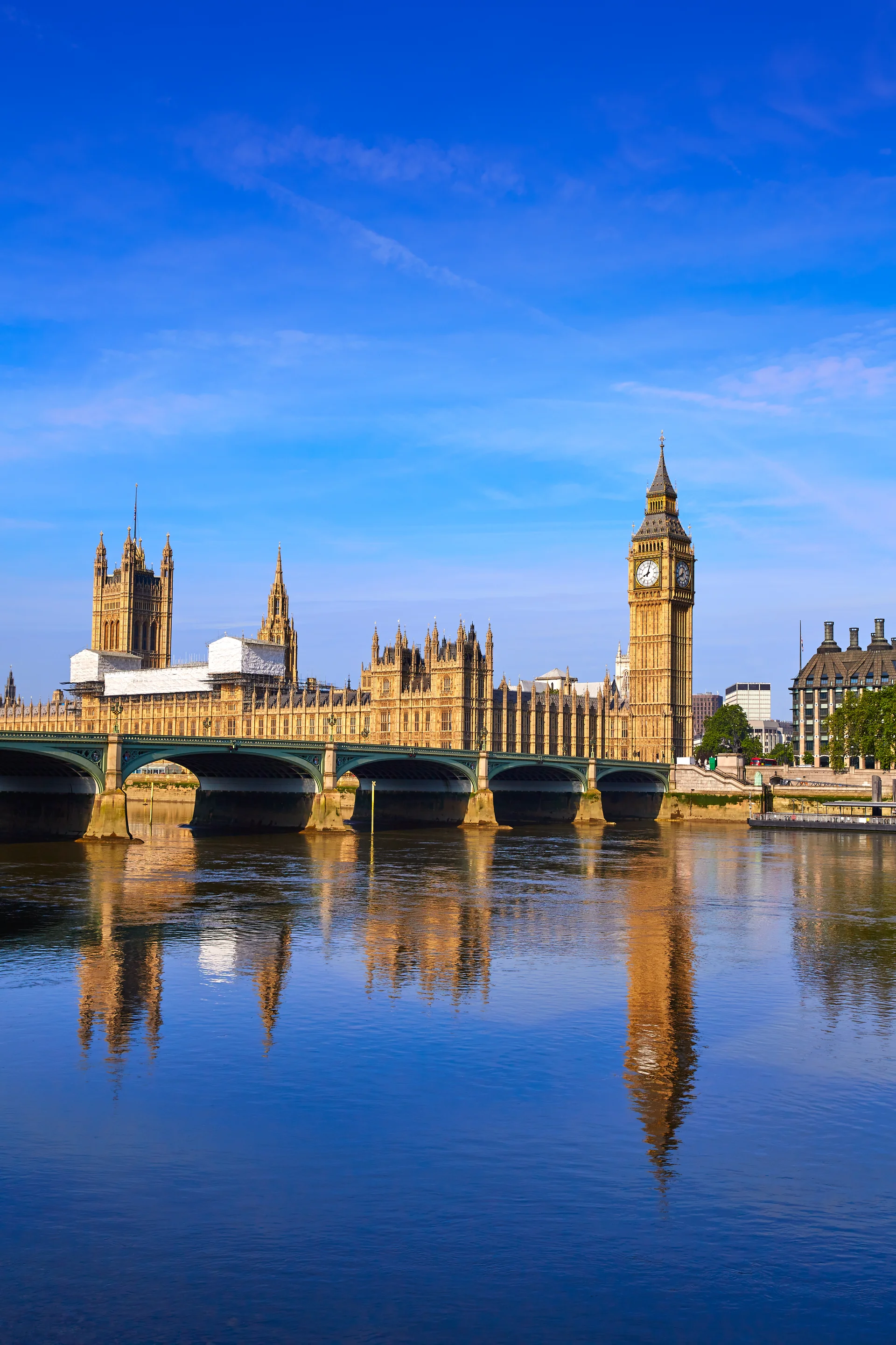 Big Ben Clock Tower Thames River London. Cities wallpaper. 3840×5760px. Free download for personal use.