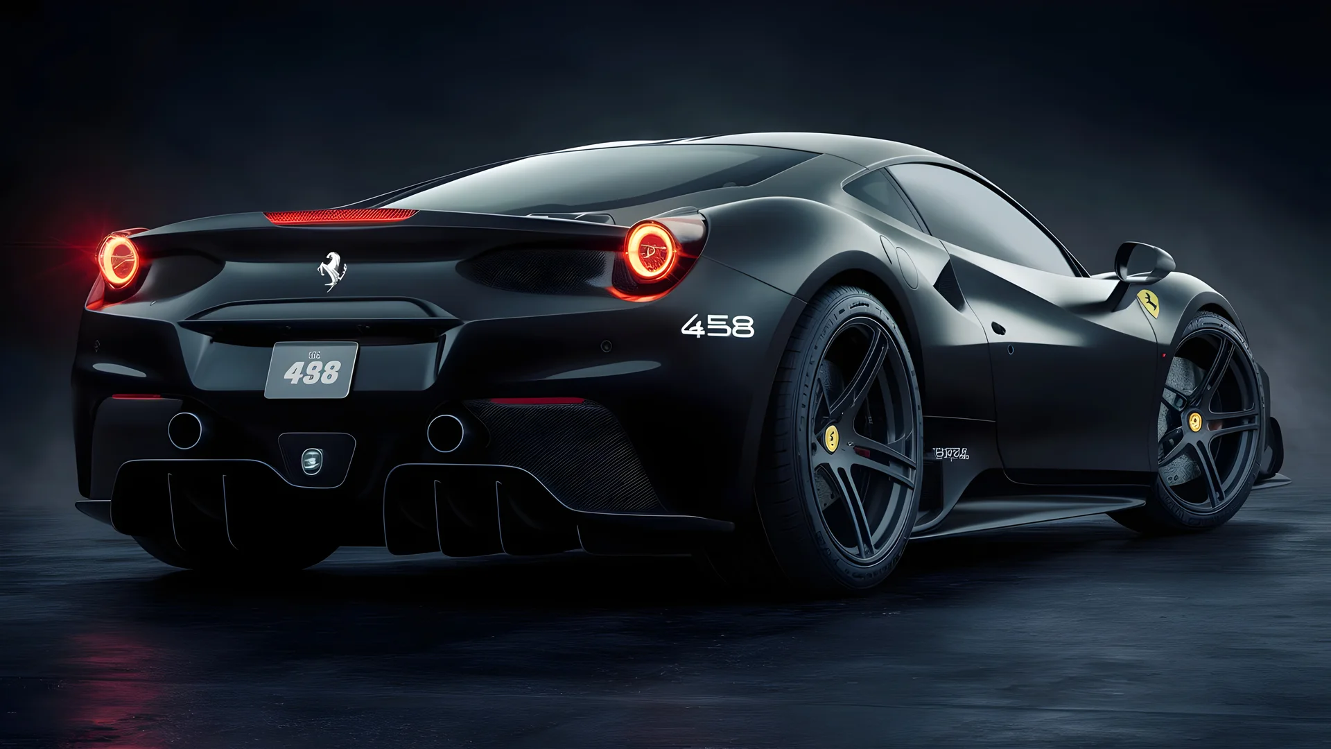 Black Sports Car With Number 37 Back. Cars wallpaper. 7680×4320px. Free download for personal use.