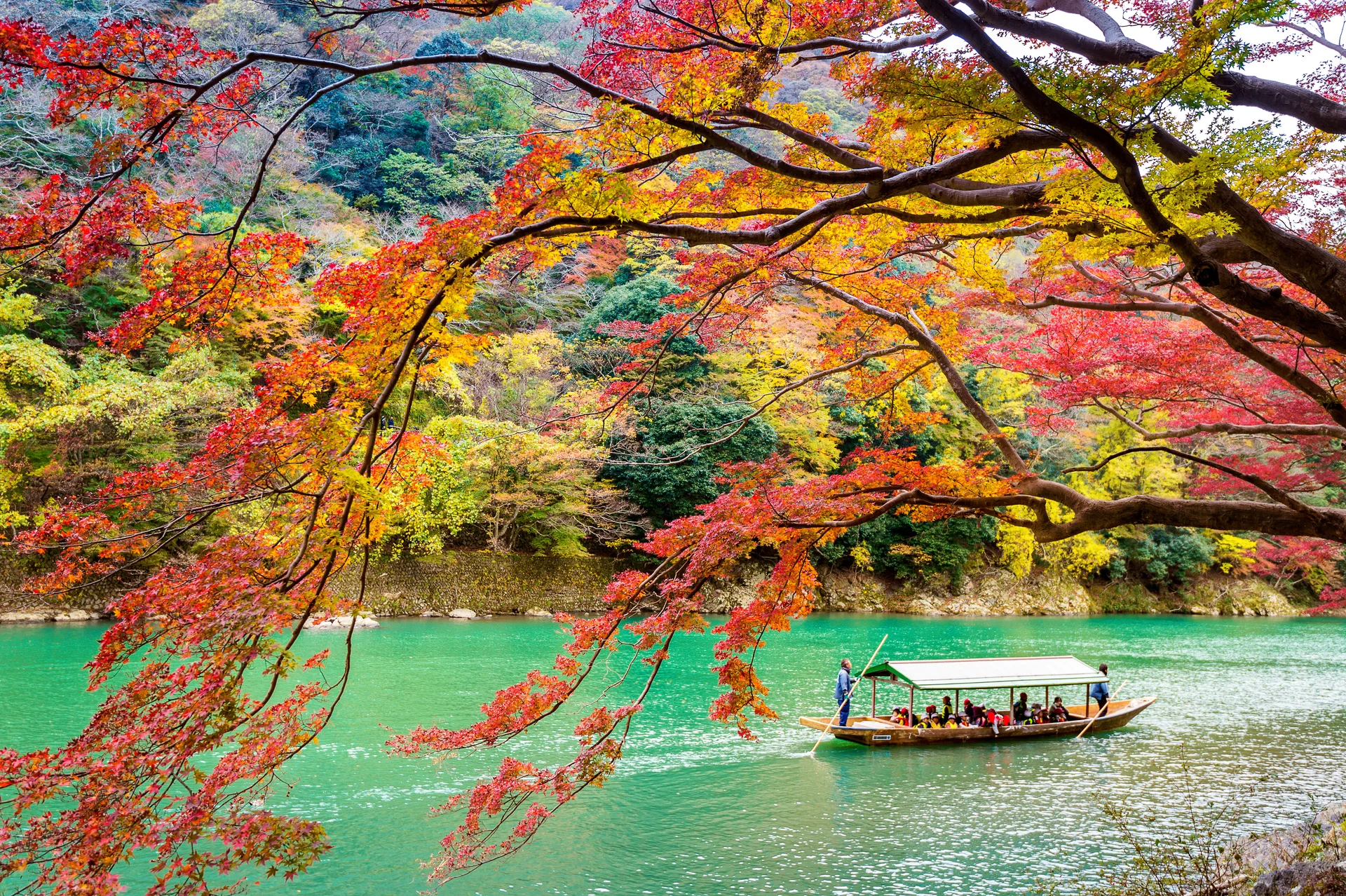 Boatman Punting Boat River Arashiyama Autumn Season Along River Kyoto Japan. Uncategorized wallpaper. 4928×3280px. Free do…
