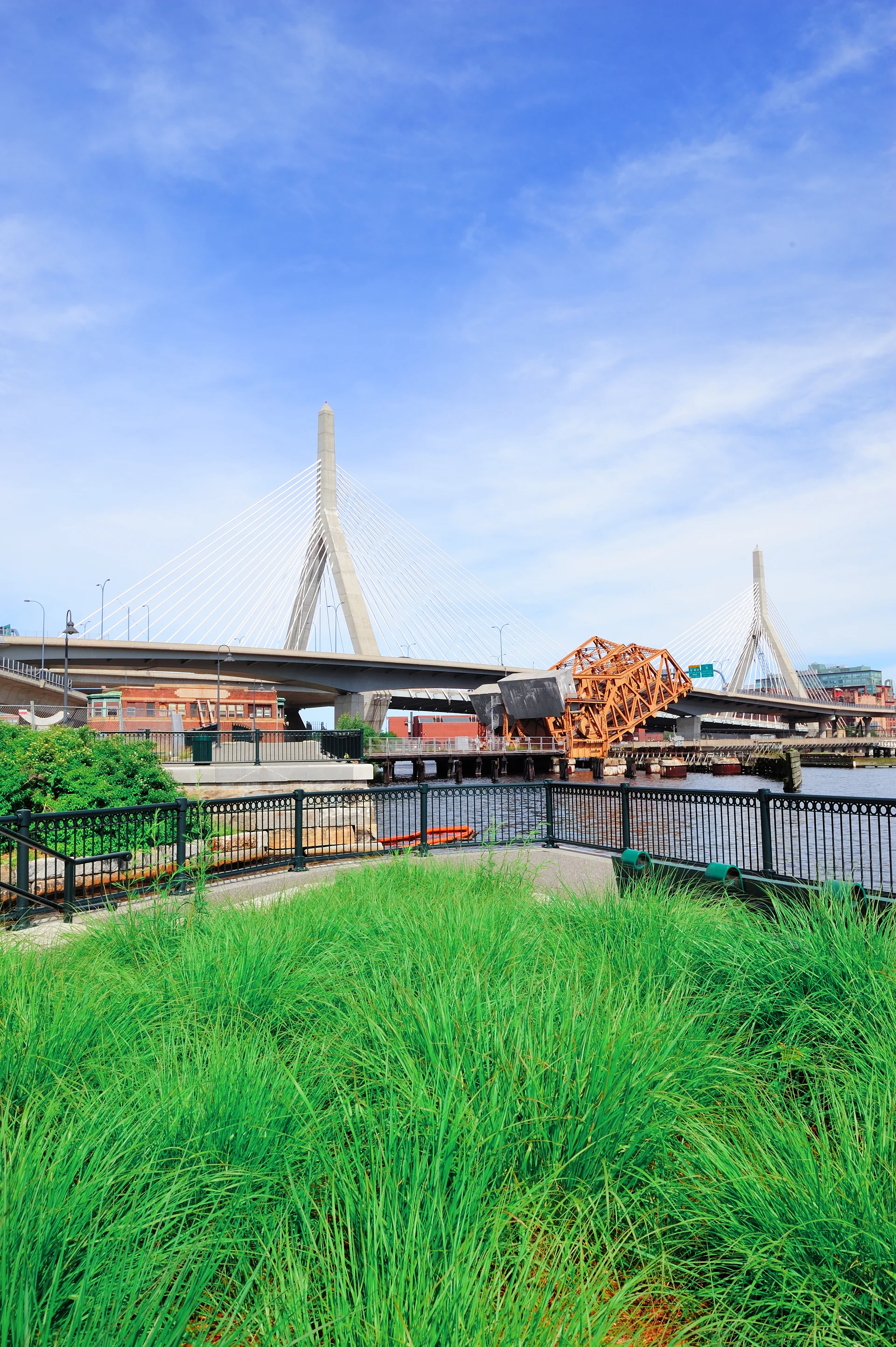 Boston Leonard P Zakim Bunker Hill Memorial Bridge With Blue Sky Park As Famous Land Mark. Nature wallpaper. 2832×4256px. …