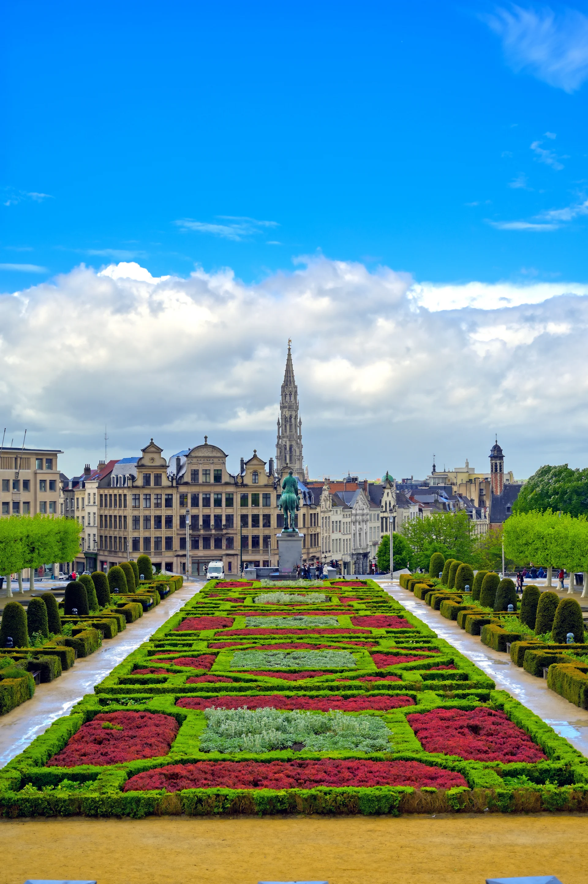 Buildings Garden Against Cloudy Sky. Nature wallpaper. 4024×6048px. Free download for personal use.