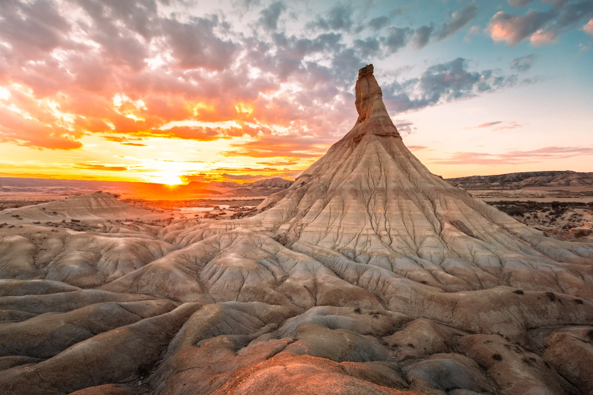 Castildetierra Famous Geological Formation While Sunset Bardenas Reales Dessert Navarra Basque Country. Uncategorized wall…