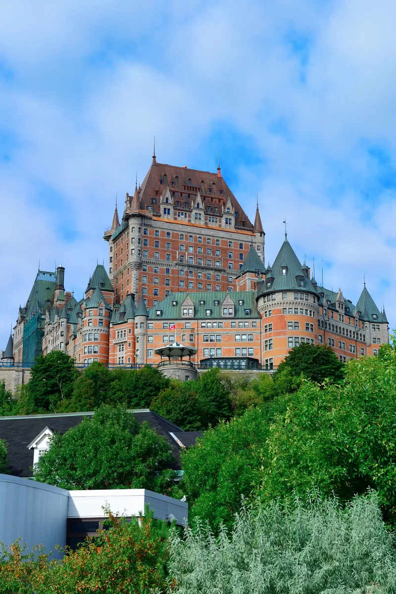 Chateau Frontenac Day With Cloud Blue Sky Quebec City