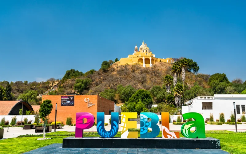 Cholula Mexico March 14 2019 Sign Puebla Church Our Lady Remedies