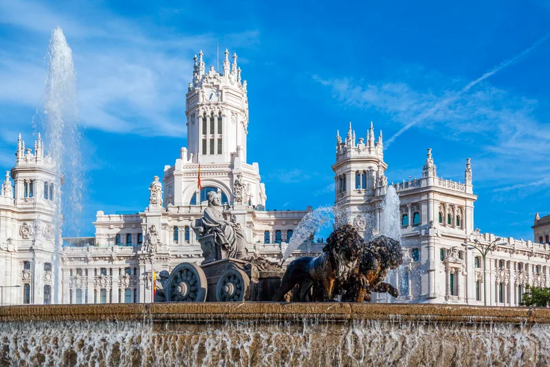 Cibeles Palace Fountain Plaza De Cibeles Madrid Spain
