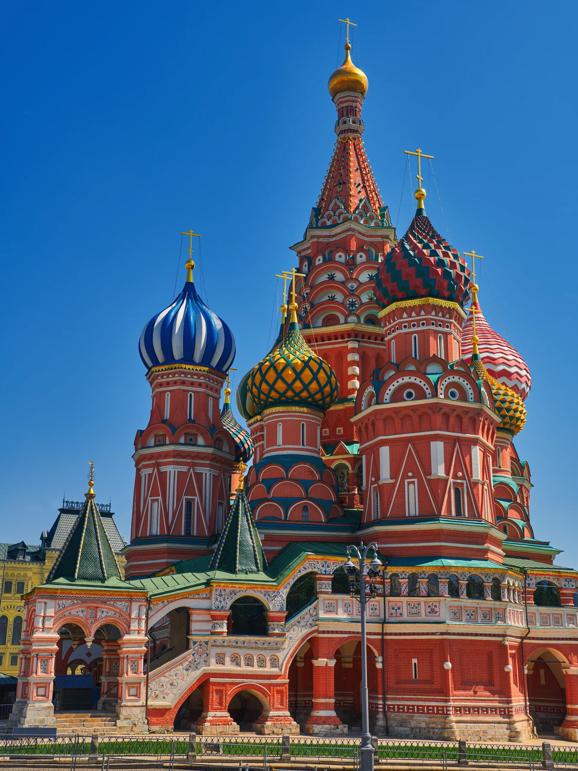 Colorful Domes St Basil S Cathedral Spring Sunny Day With Blue Sky Red Square Moscow Capital Russia Tourist Places Moscow …