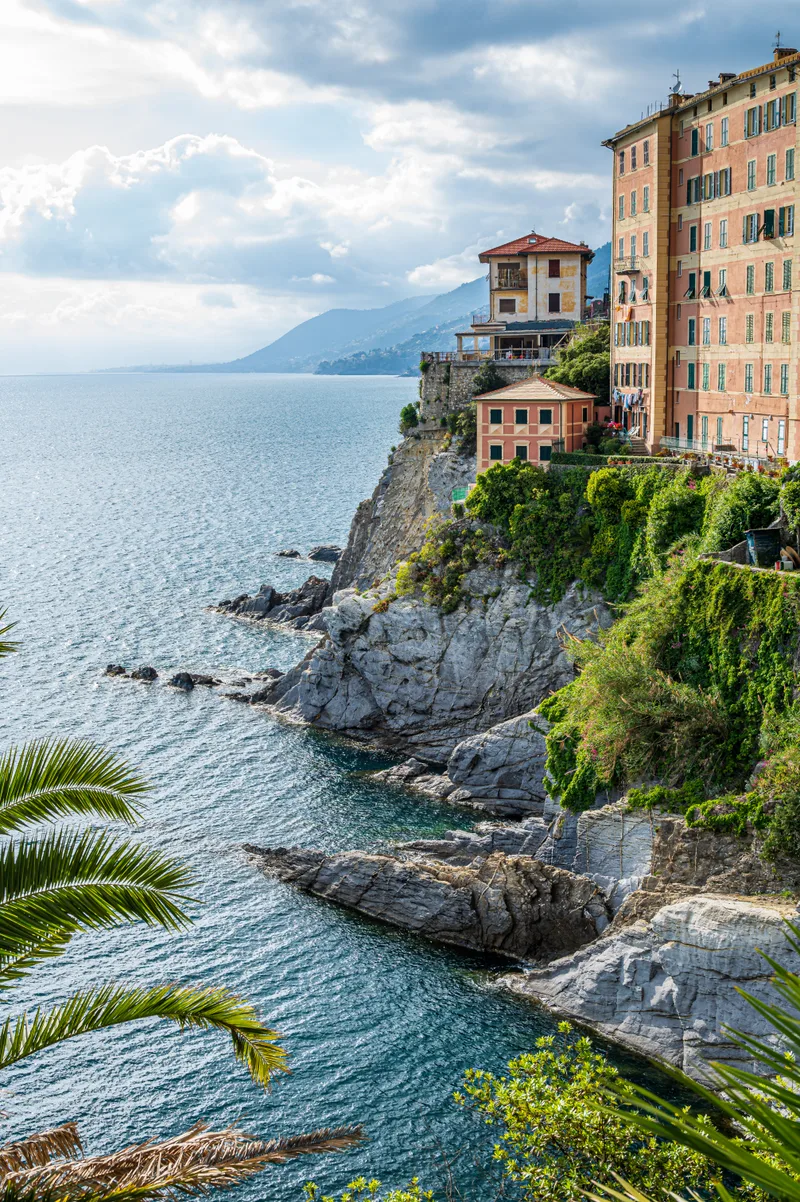 Colorful Houses Marine Village Camogli Italian Riviera Near Portofino
