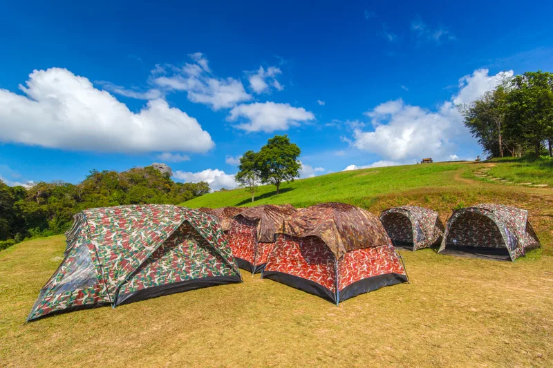 Colorful Tents Camping Doi Samer Dao Sri Nan National Park Nan Province Thailand