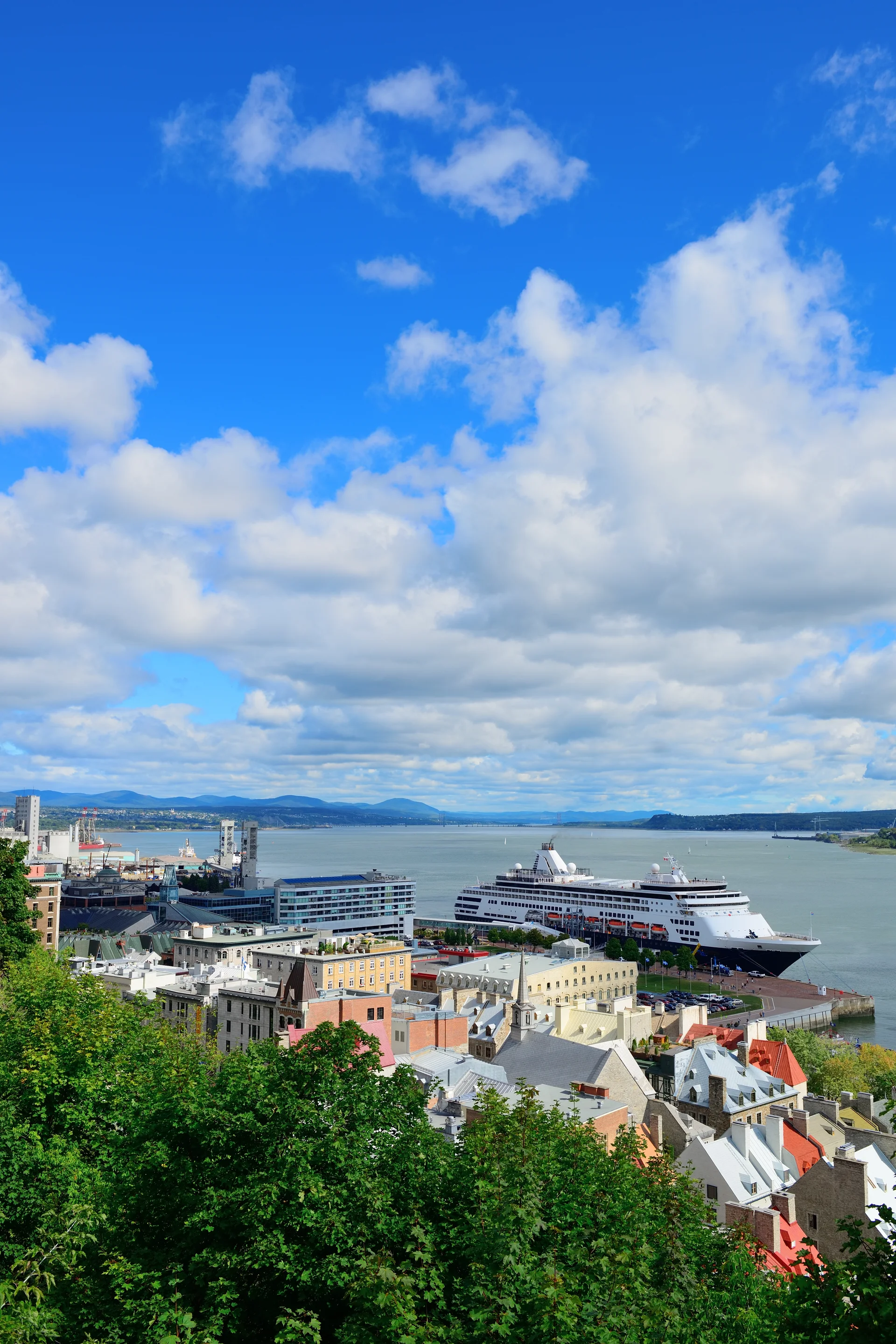 Cruise Ship Lower Town Old Buildings With Blue Sky Quebec City. Nature wallpaper. 4755×7125px. Free download for personal …