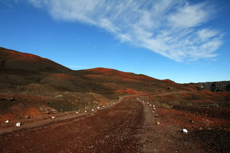 Dirt Road Middle Deserted Hills Blue Sky