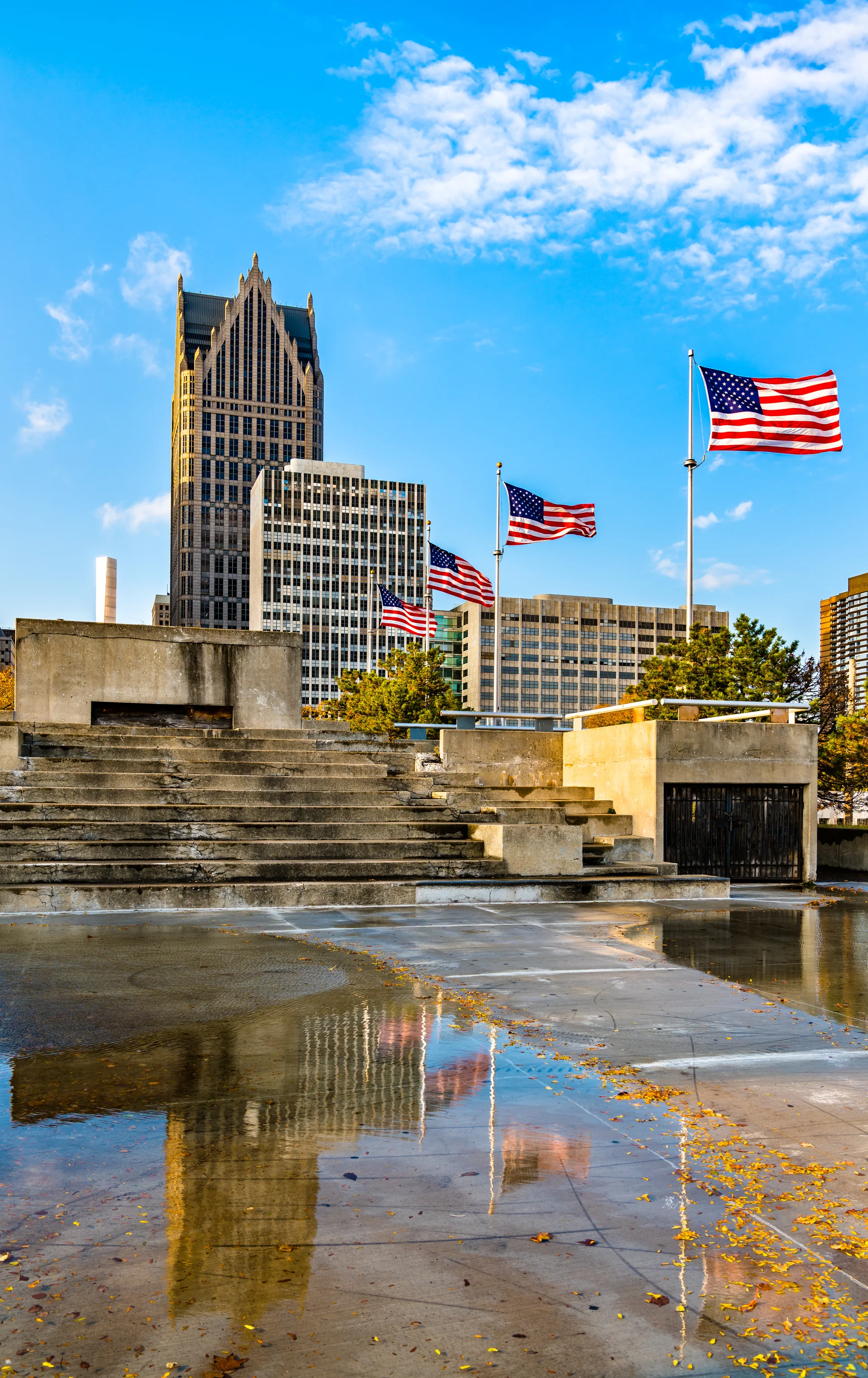 Downtown Detroit Skyline From Hart Plaza Michigan United States. Cities wallpaper. 4680×7427px. Free download for personal…