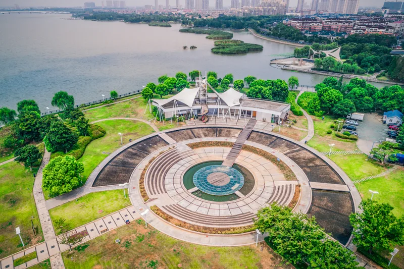 Empty Square Lake City Park