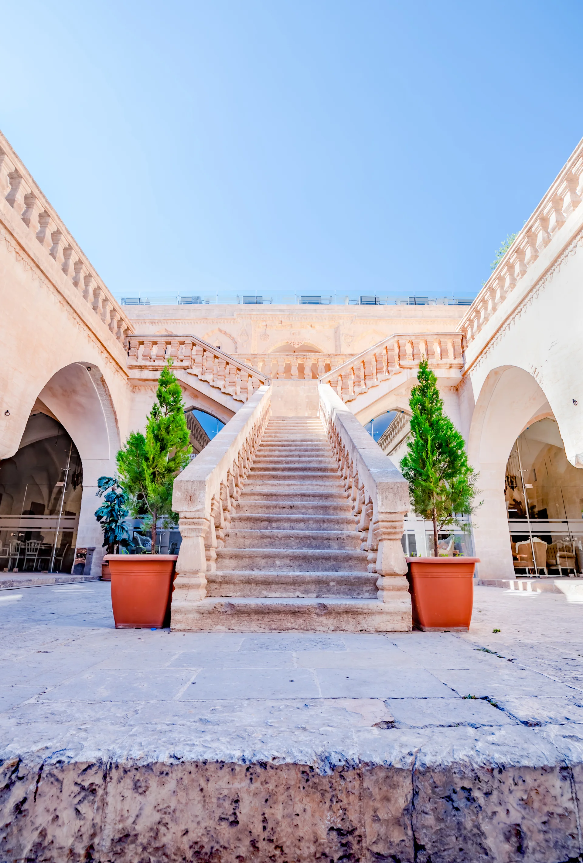 Exterior Building Against Clear Blue Sky. Nature wallpaper. 3128×4626px. Free download for personal use.