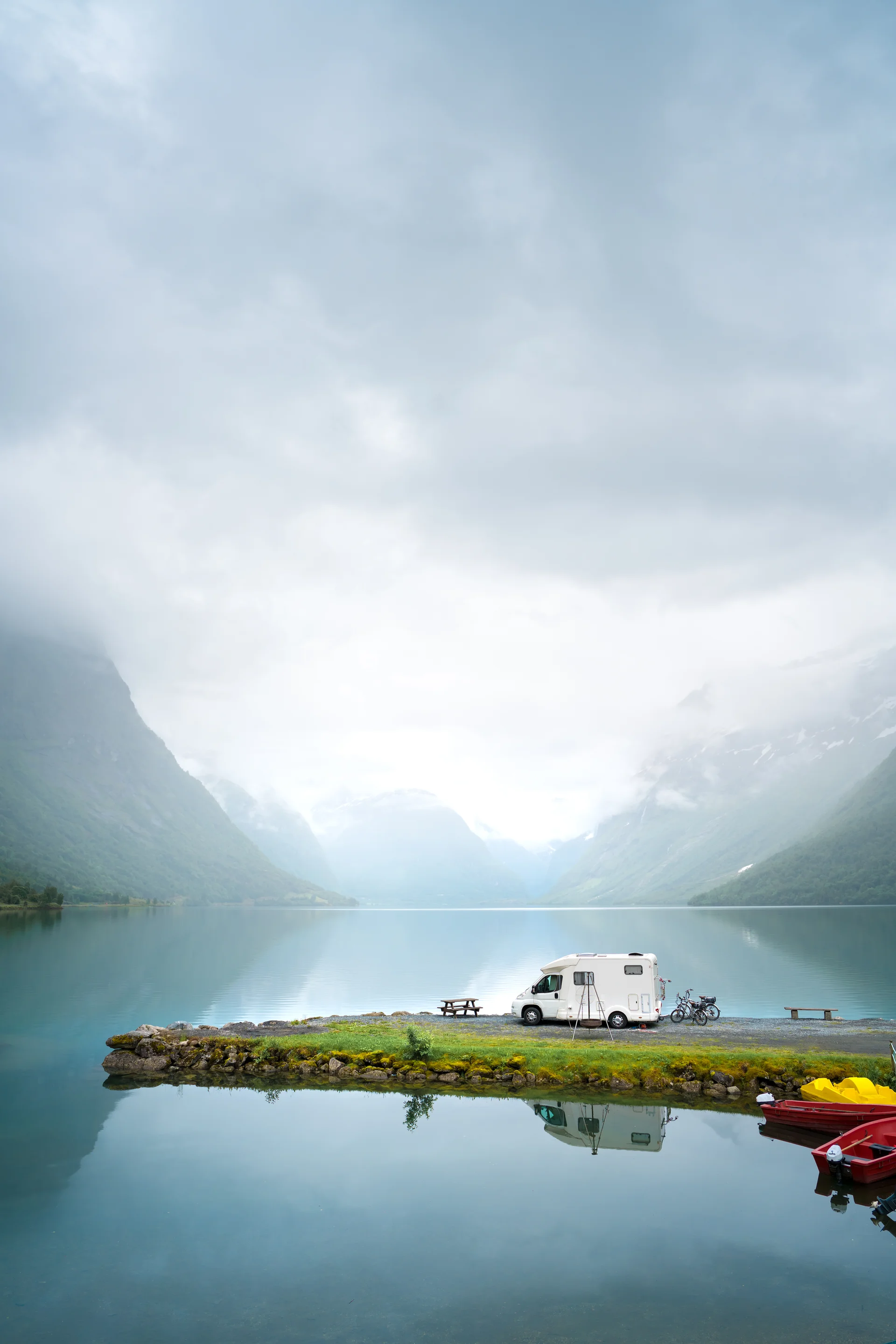 Family Vacation Travel Holiday Trip Motorhome Caravan Car Vacation Beautiful Nature Italy Natural Landscape Alps. Nature w…