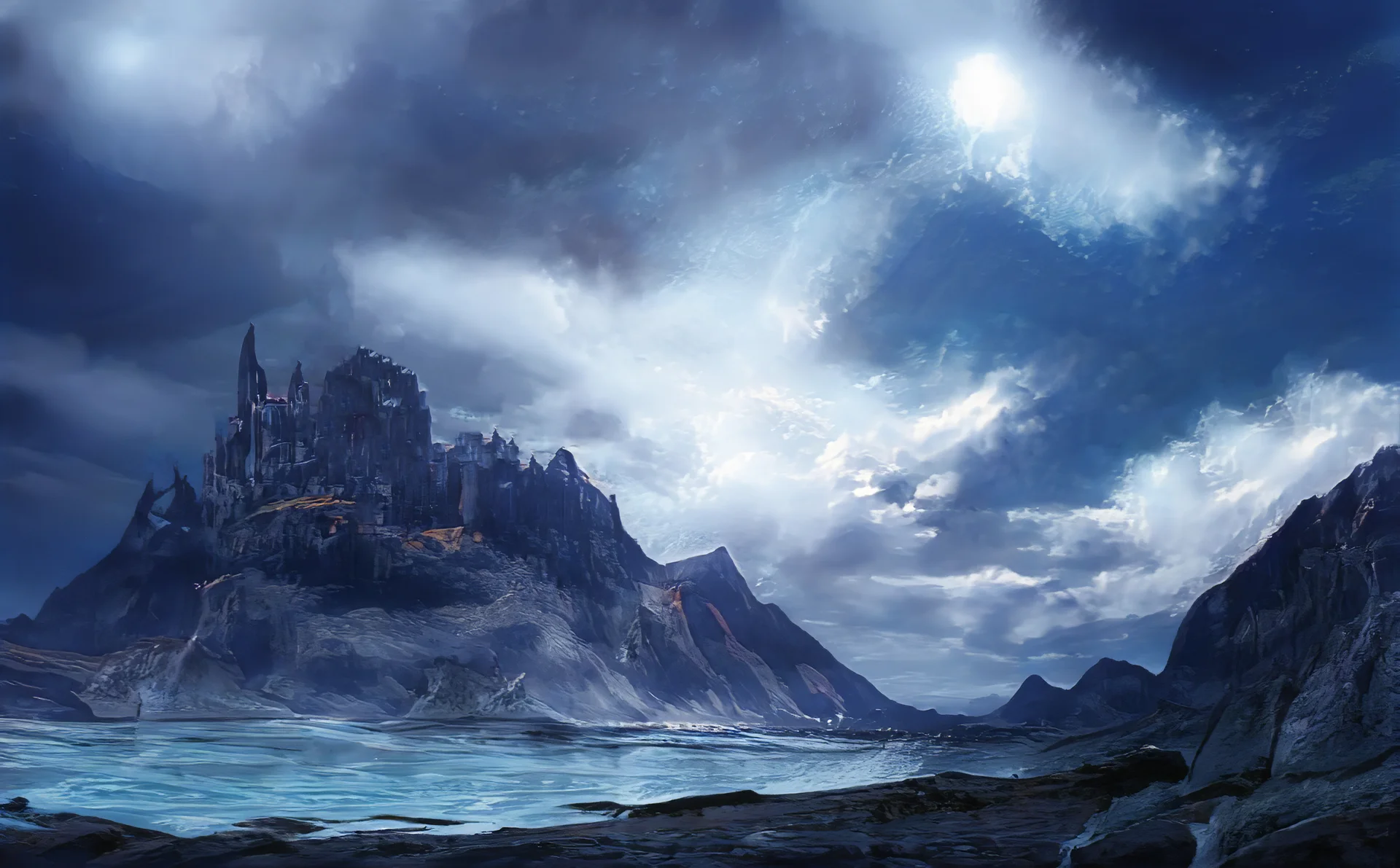 Fantastic Epic Magica Landscape Mountains Summer Nature Mystic Forest Gaming Rpg Background. Nature wallpaper. 4962×3078px…