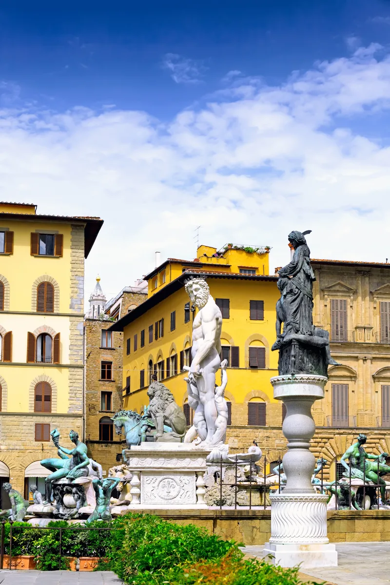 Fontana Del Nettuno Neptun Fontain Near Palazzo Vecchio Florence Italy