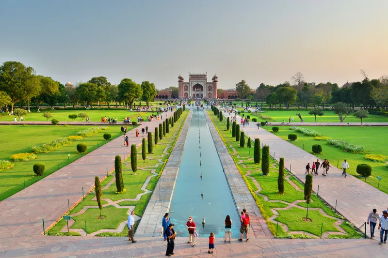 Garden Front Great Gate Taj Mahal Against Sky