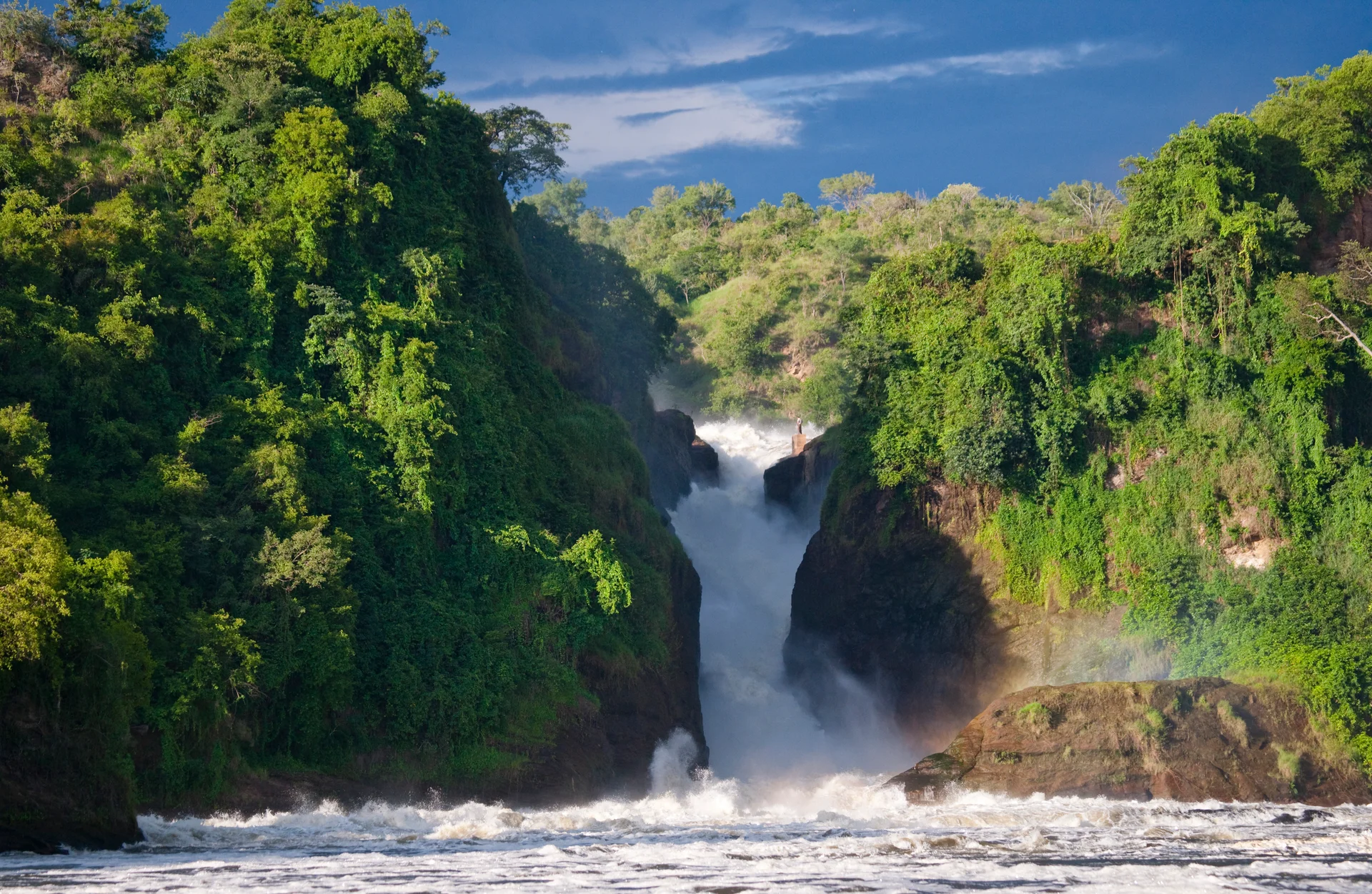 General View Picturesque Murchison Falls. Aerial wallpaper. 4860×3167px. Free download for personal use.