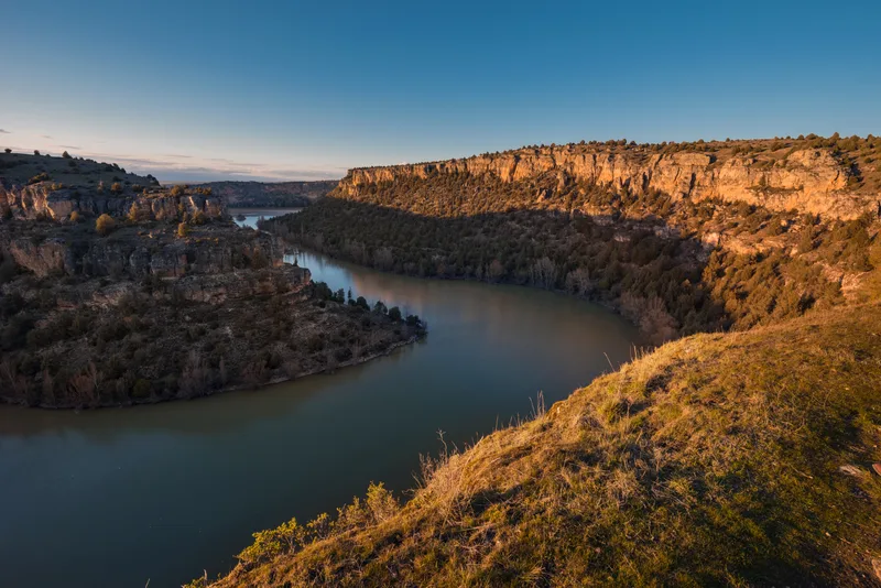 Hoces Del Duraton Canyon Golden Hour Segovia Spain