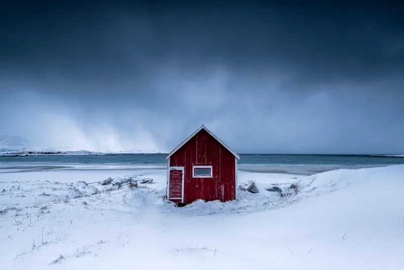 Isolated House Snowy Viilage