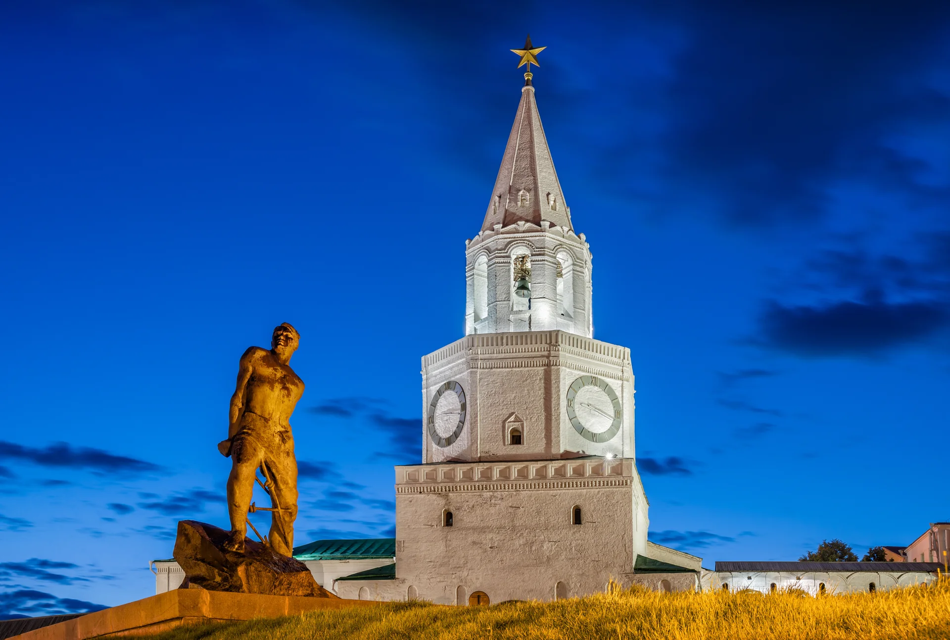 Kazan Monuments Blue Sky Summer Night. Nature wallpaper. 6122×4123px. Free download for personal use.