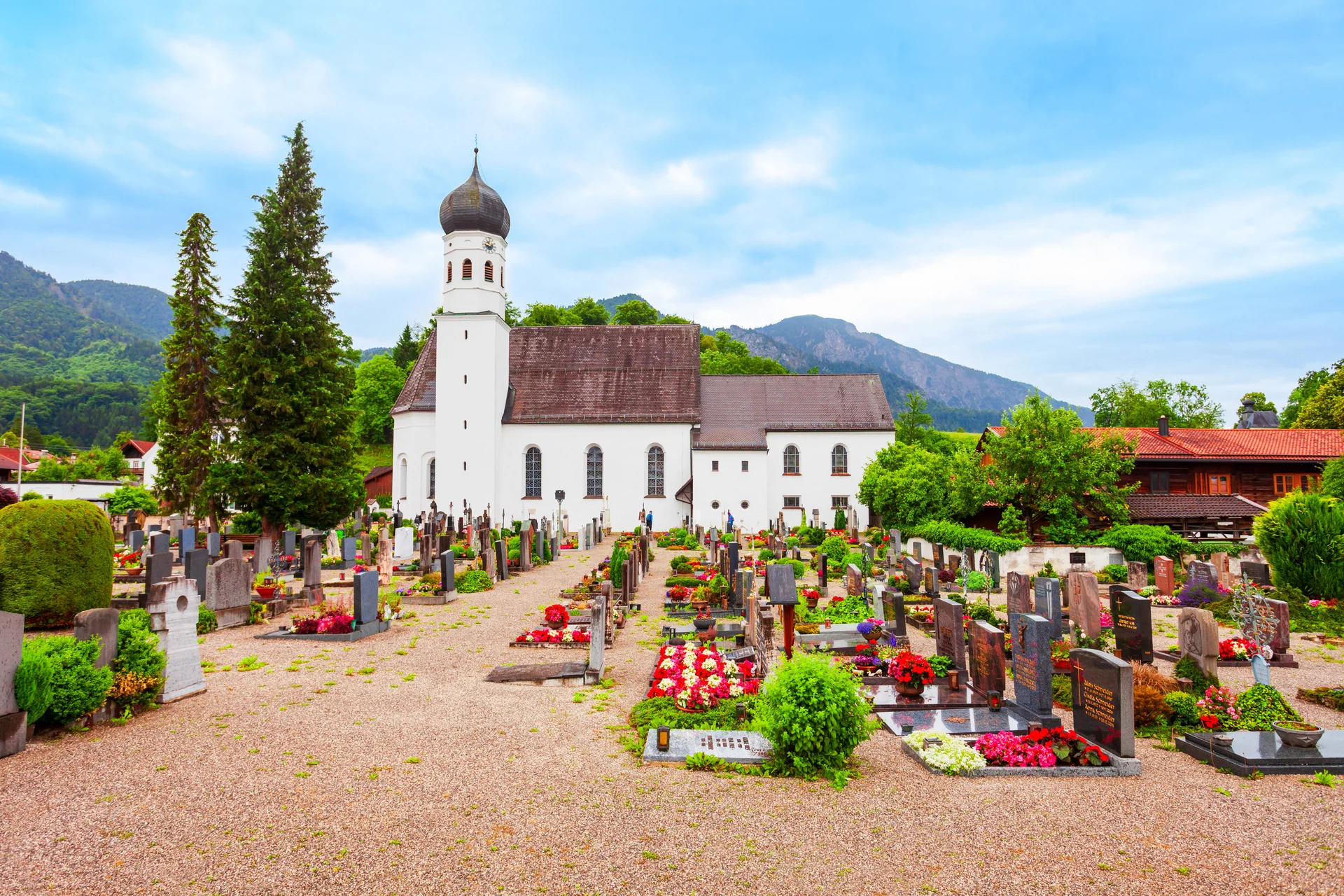 Kochel Am See Germany July 01 2021 Roman Catholic Parish Church St Michael Kochel Am See Town Kochelsee Lake Bavaria Germa…