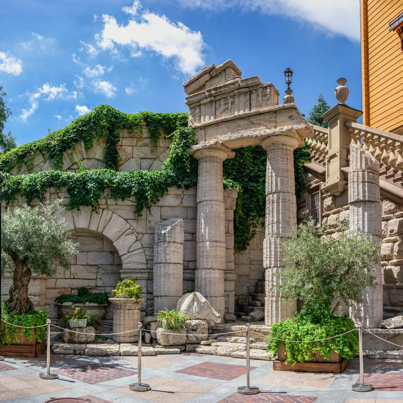 Kyiv Ukraine 07 10 2020 Honka Main Wooden House Mezhyhirya Residence Kyiv Ukraine Sunny Summer Day