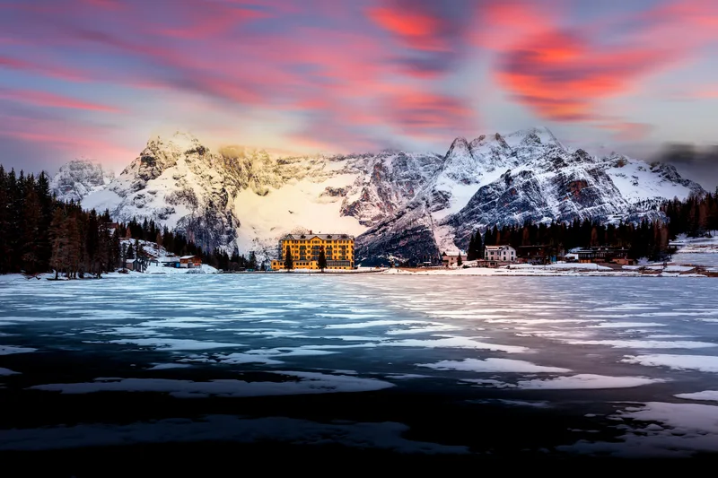 Lake Misurina Dolomites Mountain Italian Alps Belluno Italy