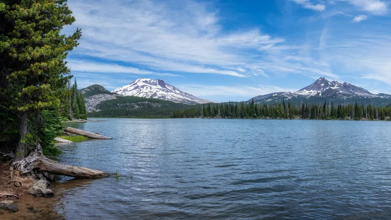 Lake Mountains Near Forest