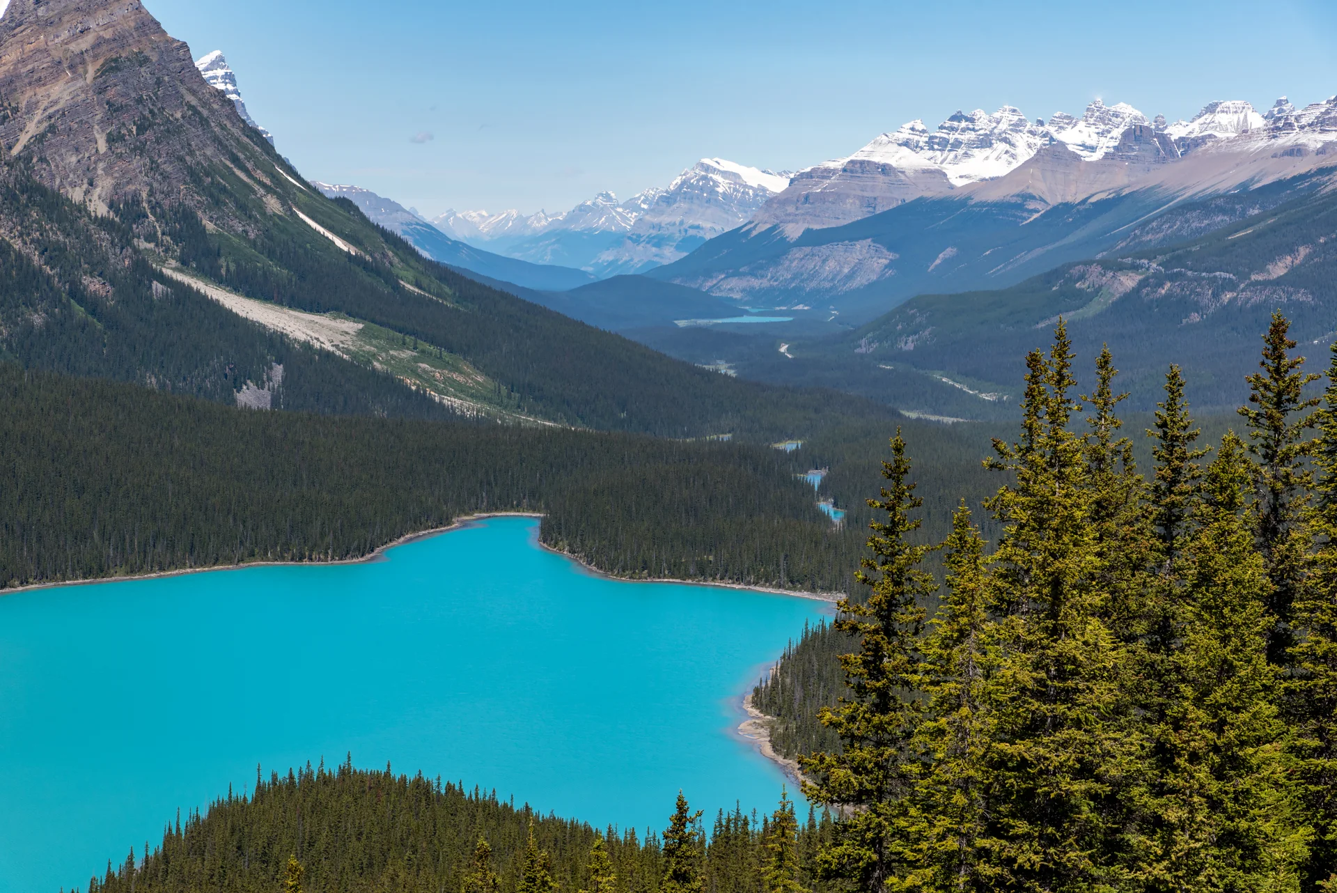Lake Payto Summer Sunny Dayfrom Top Hiking Trail Alberta Canada. Nature wallpaper. 6016×4016px. Free download for personal…
