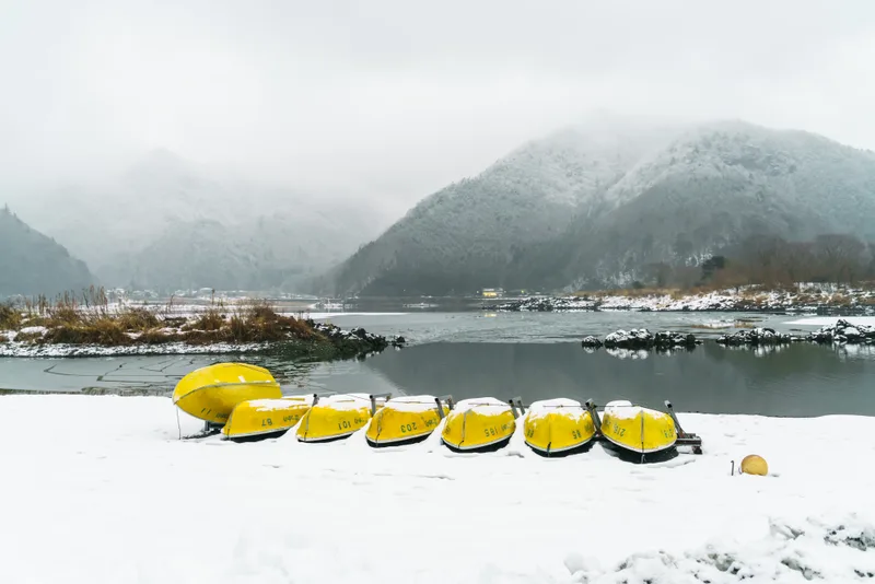 Lake Shoji Japan View Beautiful White Winter