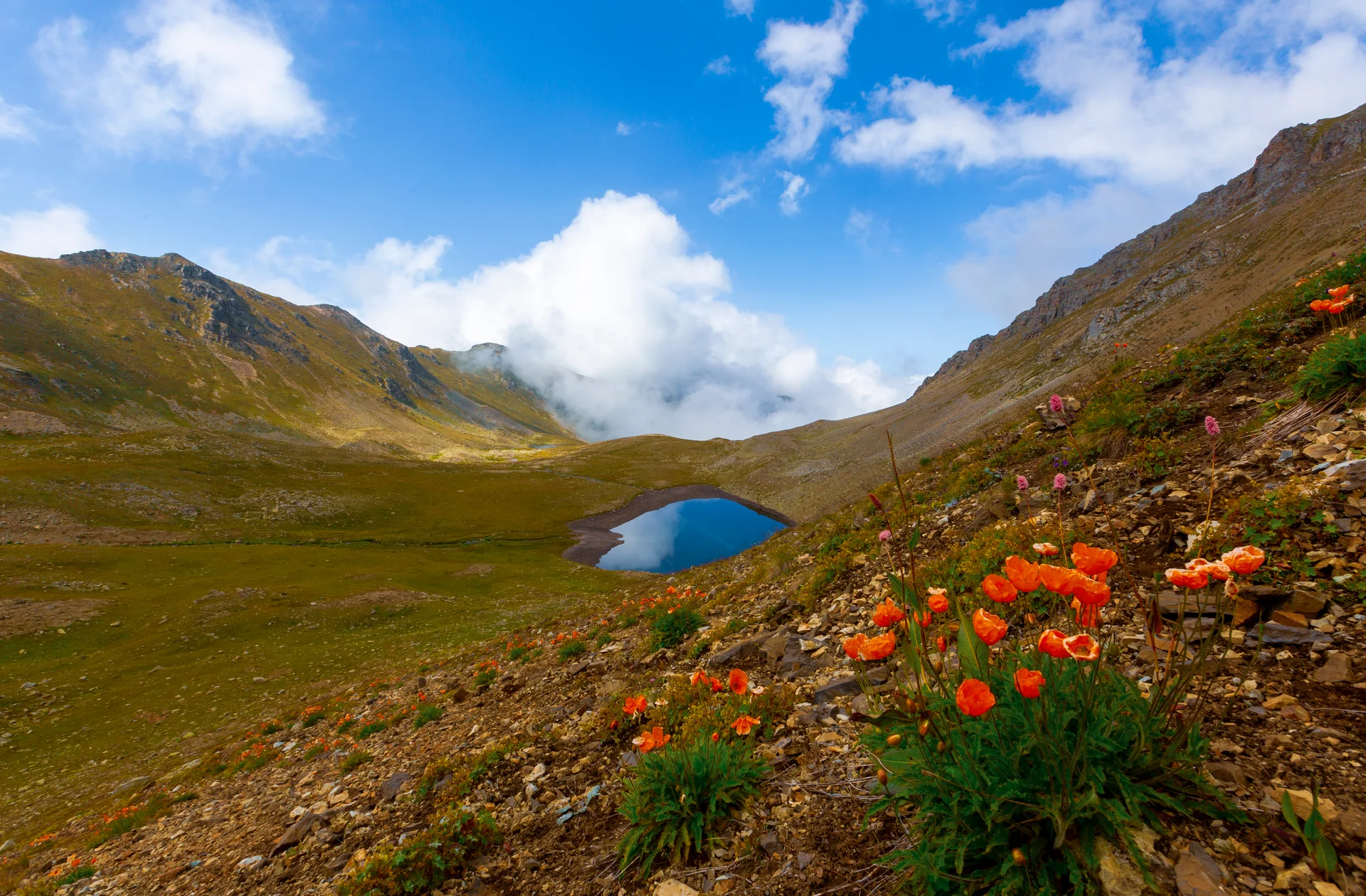 Lakes Formed Summit Kackar Mountains Vercenik. Nature wallpaper. 5394×3539px. Free download for personal use.