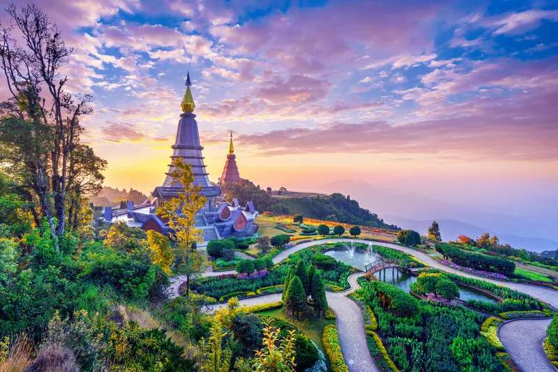 Landmark Pagoda Doi Inthanon National Park Chiang Mai Thailand