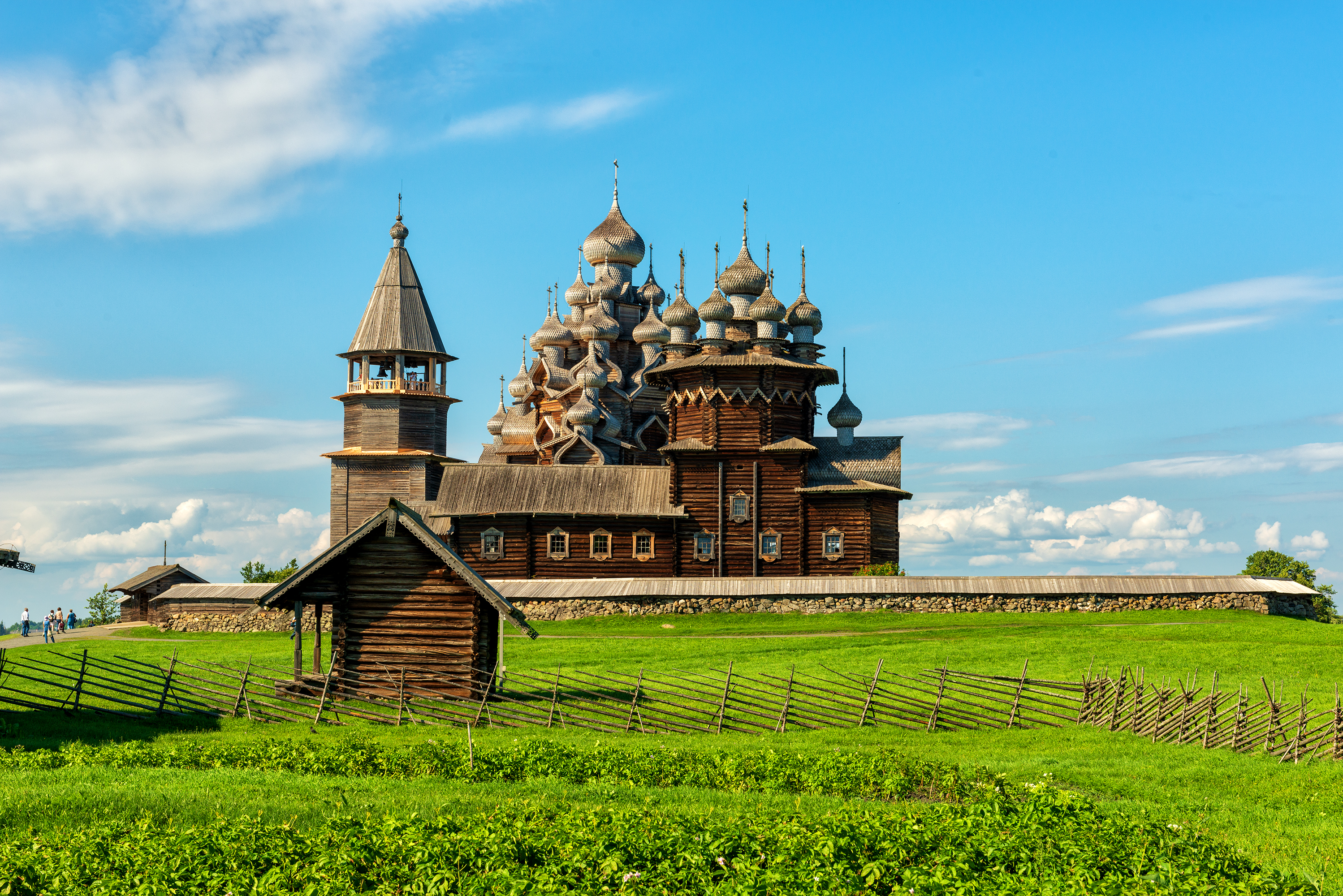 Landscape Area Island Kizhi With Orthodox Religious Complex