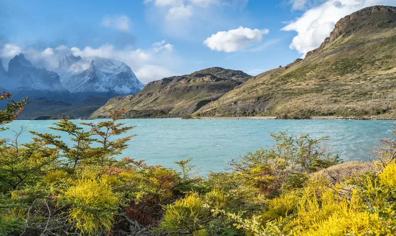 Landscape Lago Del Pehoe Torres Del Paine National Park Patagonia Chile
